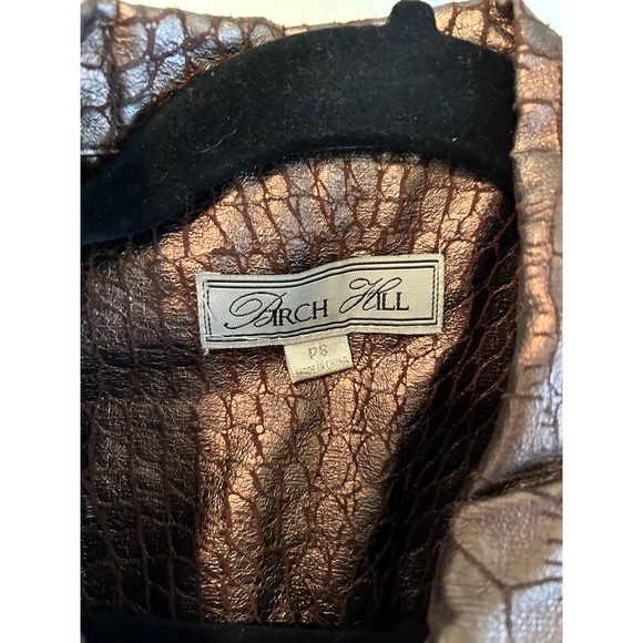 Birch Hill Faux Alligator Skin Jacket Size PS Petite Small Brown - Picture 2 of 4